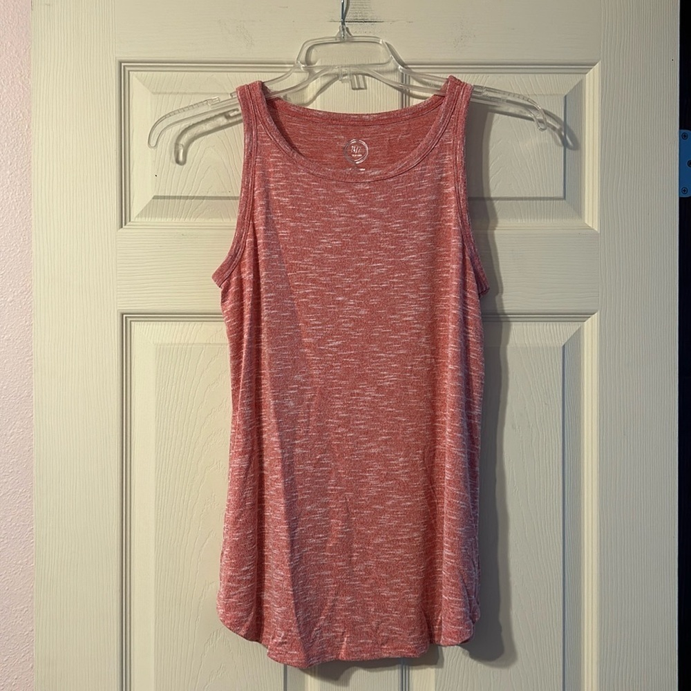 Maurice’s Hot Pink & White Heathered Stripe Tank Top Small